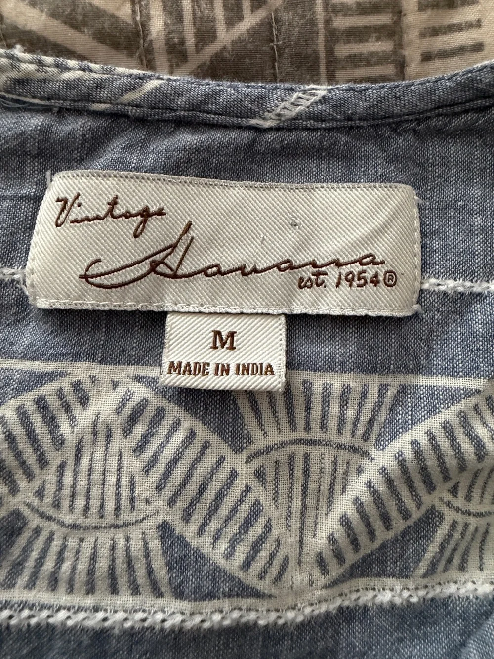 Vintage America Blue Cotton Lace Up Peasant Boho Beach Blouse M - Picture 5 of 7